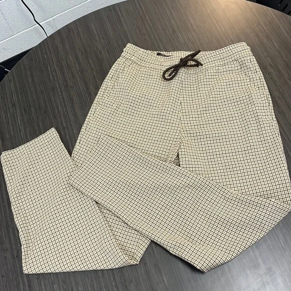 Zara Drawstring Waist Plaid Trousers- Small